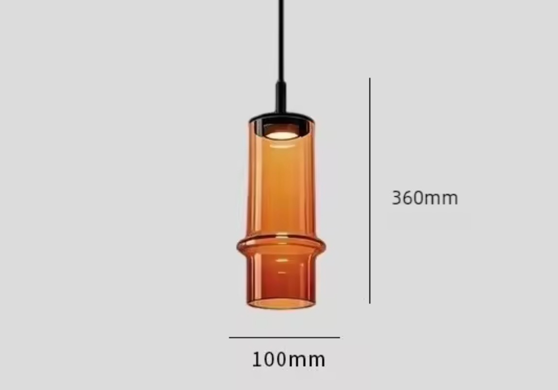 Lámpara Colgante de Vidrio Soplado — Estilo Bambú