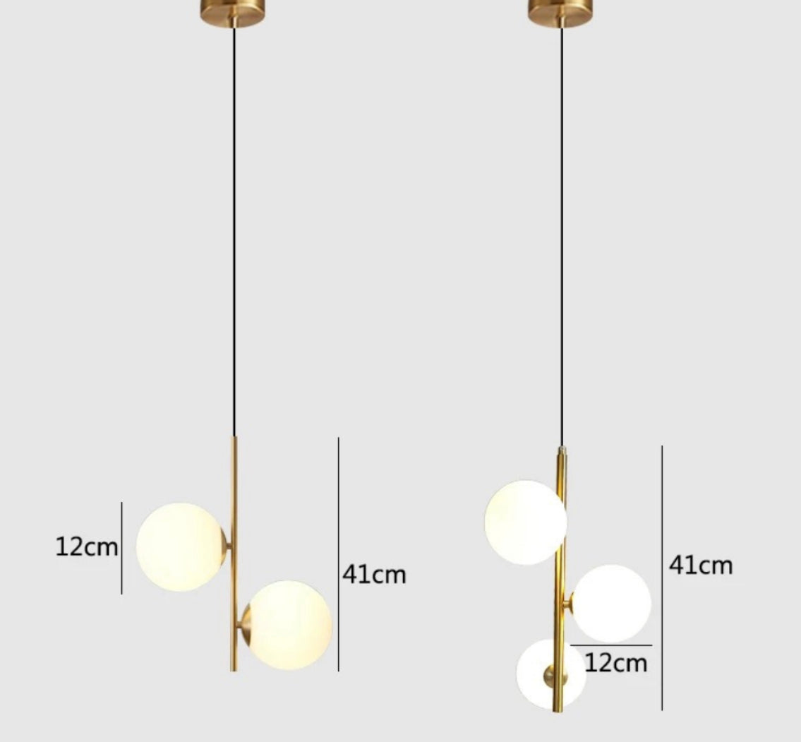 Lamparas con bolas de cristal