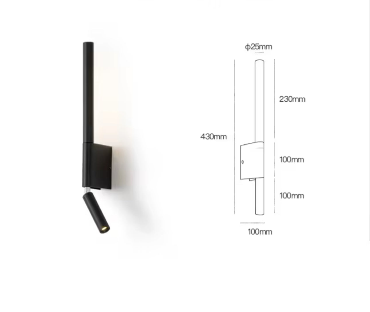 Aplique de pared con lampara reflector giratorio