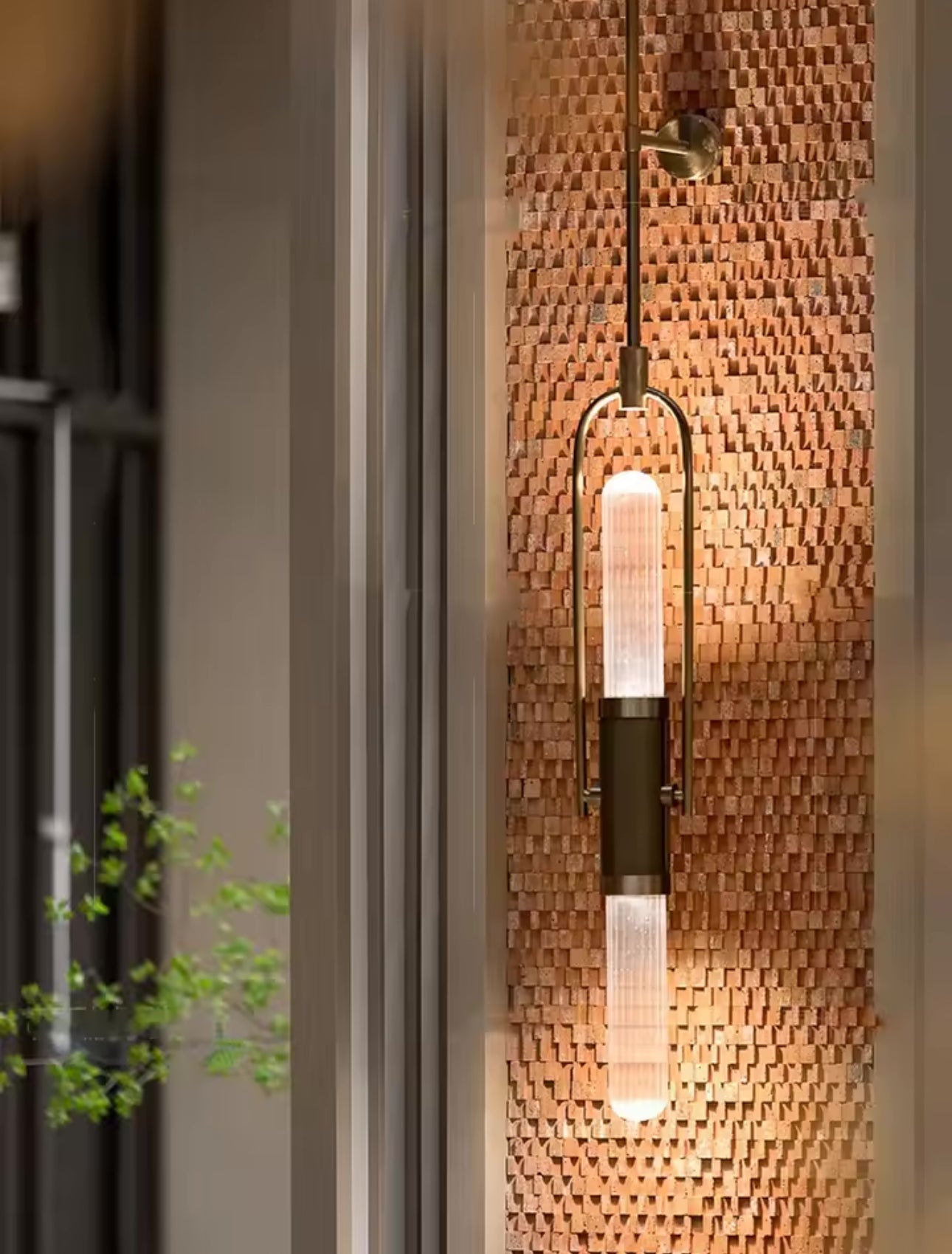 Lámpara de vidrio con doble luz