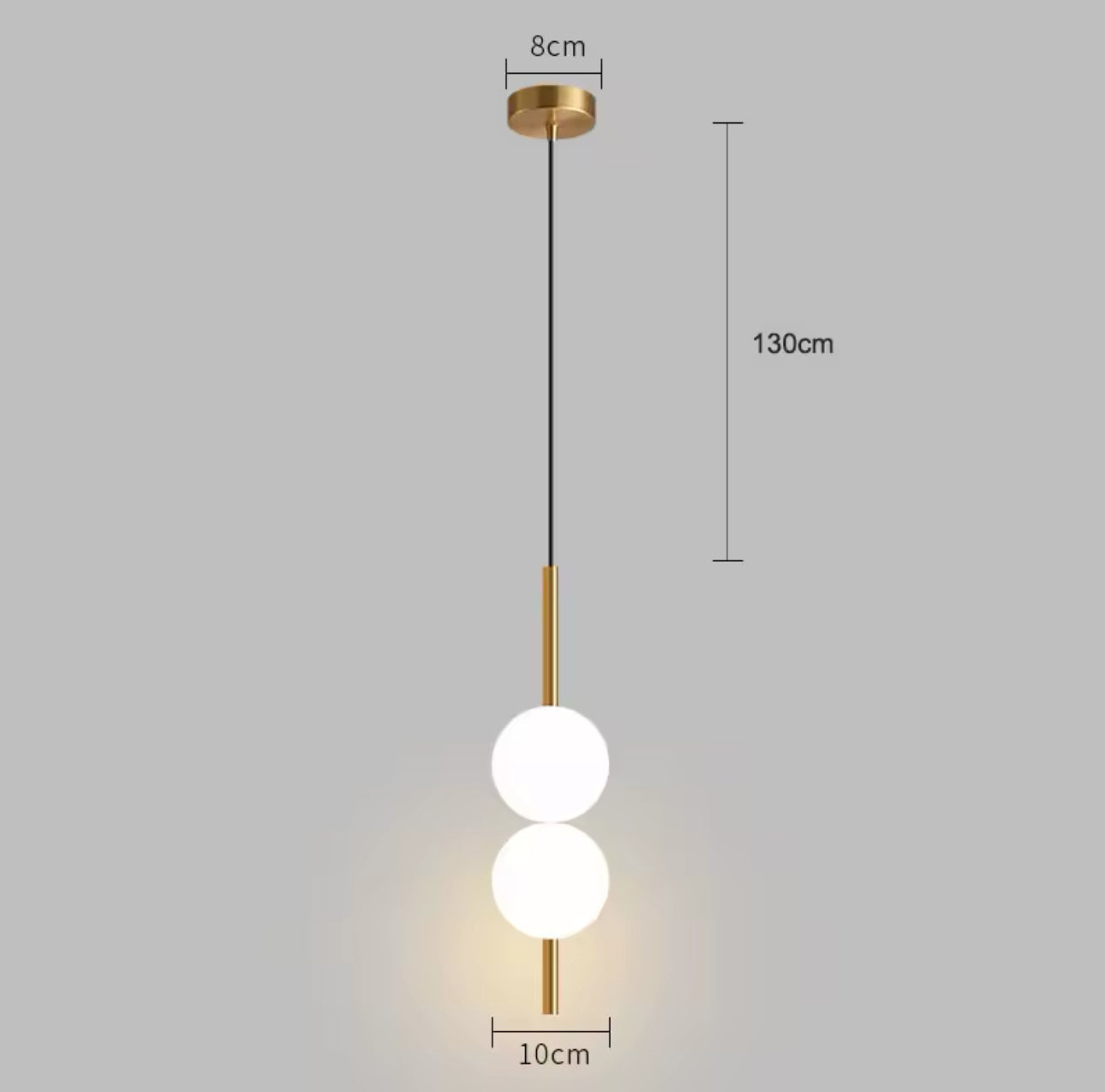 Lampara con bolas de cristal