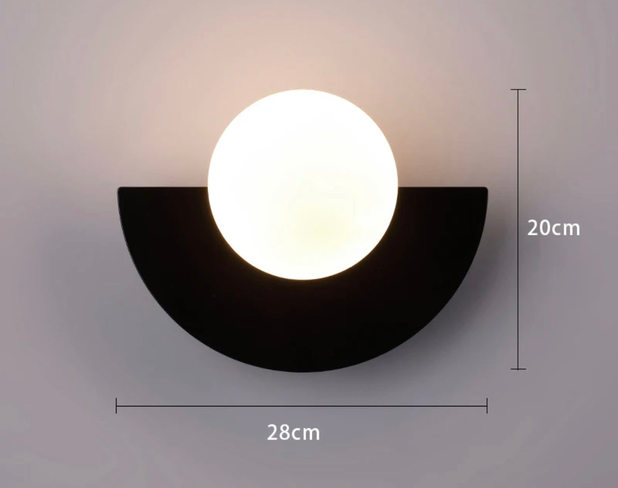 Lampara con bola de cristal para pared