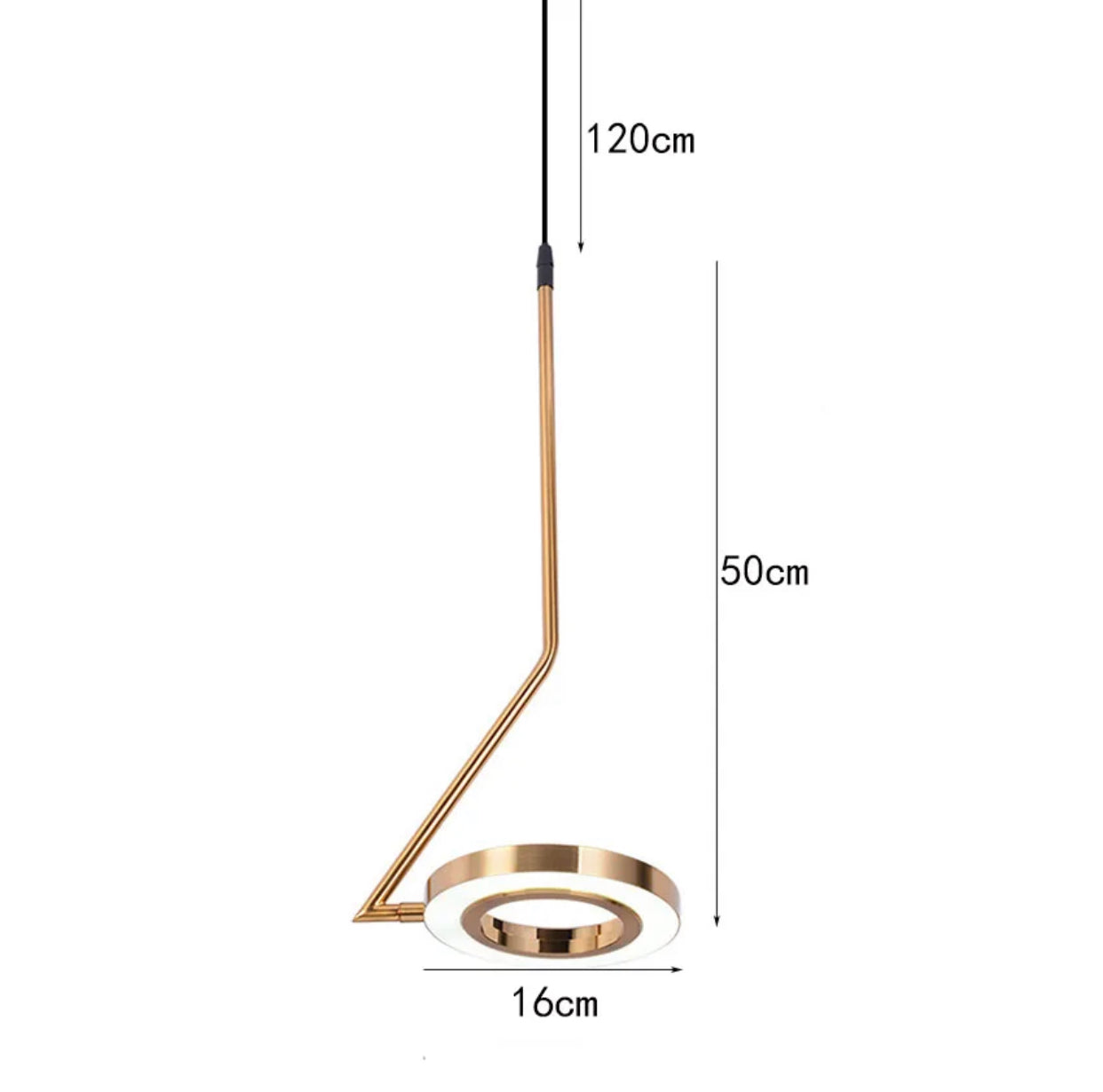 Lampara colgante con aro de luz giratorio