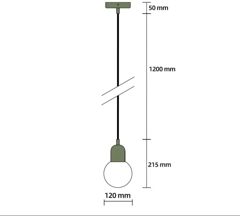 Lampara colgante con bola de cristal