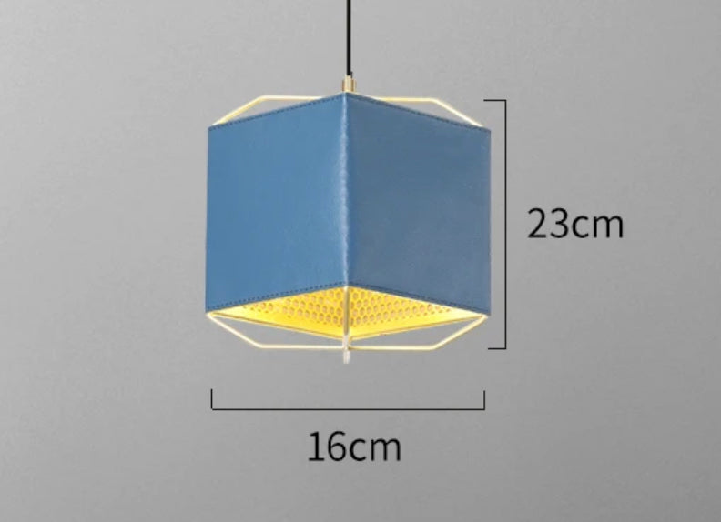 Lampara tapizada en cuero sintetico