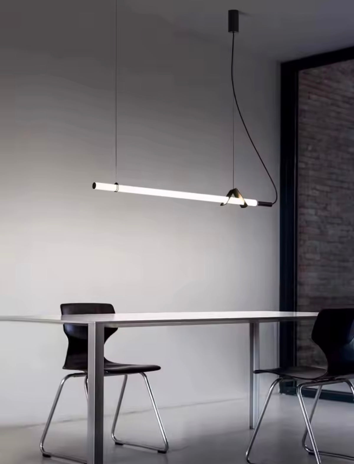 Lámpara Colgante Lineal LED — Tubo Acrílico