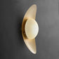 Aplique de Pared Oval en Latón con Globo de Vidrio