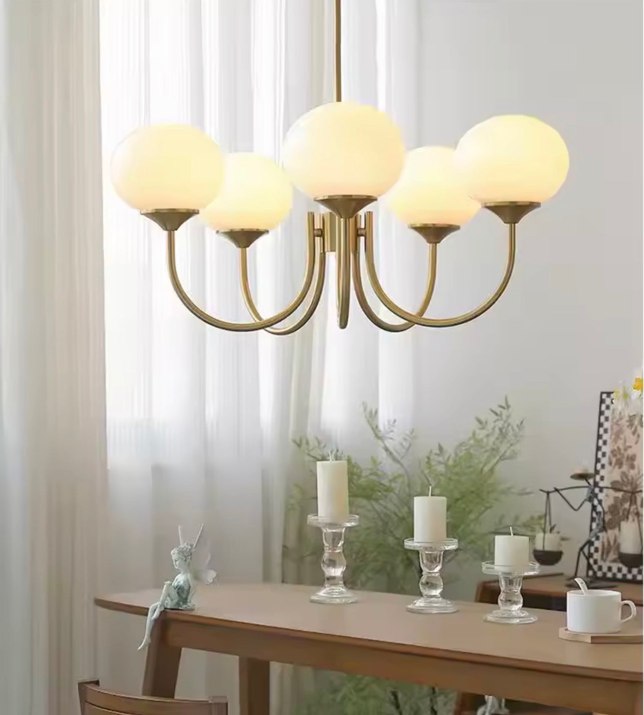 Lámpara Colgante de Cristal Esmerilado — Estilo Francés