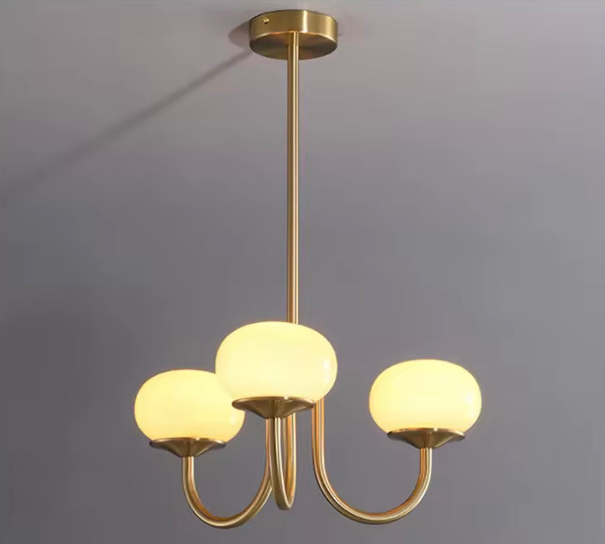 Lámpara Colgante de Cristal Esmerilado — Estilo Francés