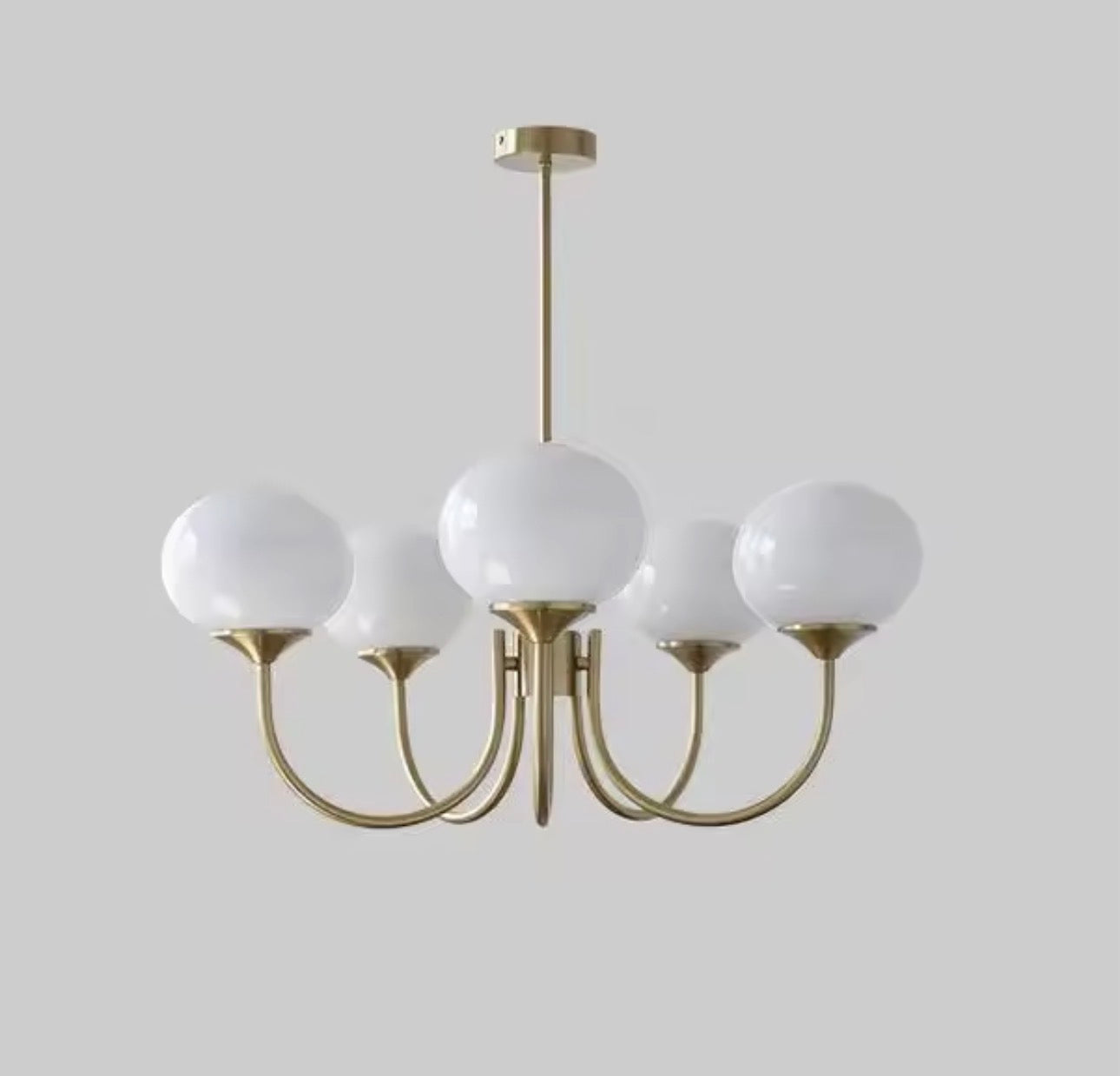 Lámpara Colgante de Cristal Esmerilado — Estilo Francés