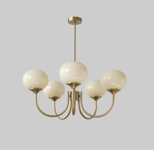 Lámpara Colgante de Cristal Esmerilado — Estilo Francés