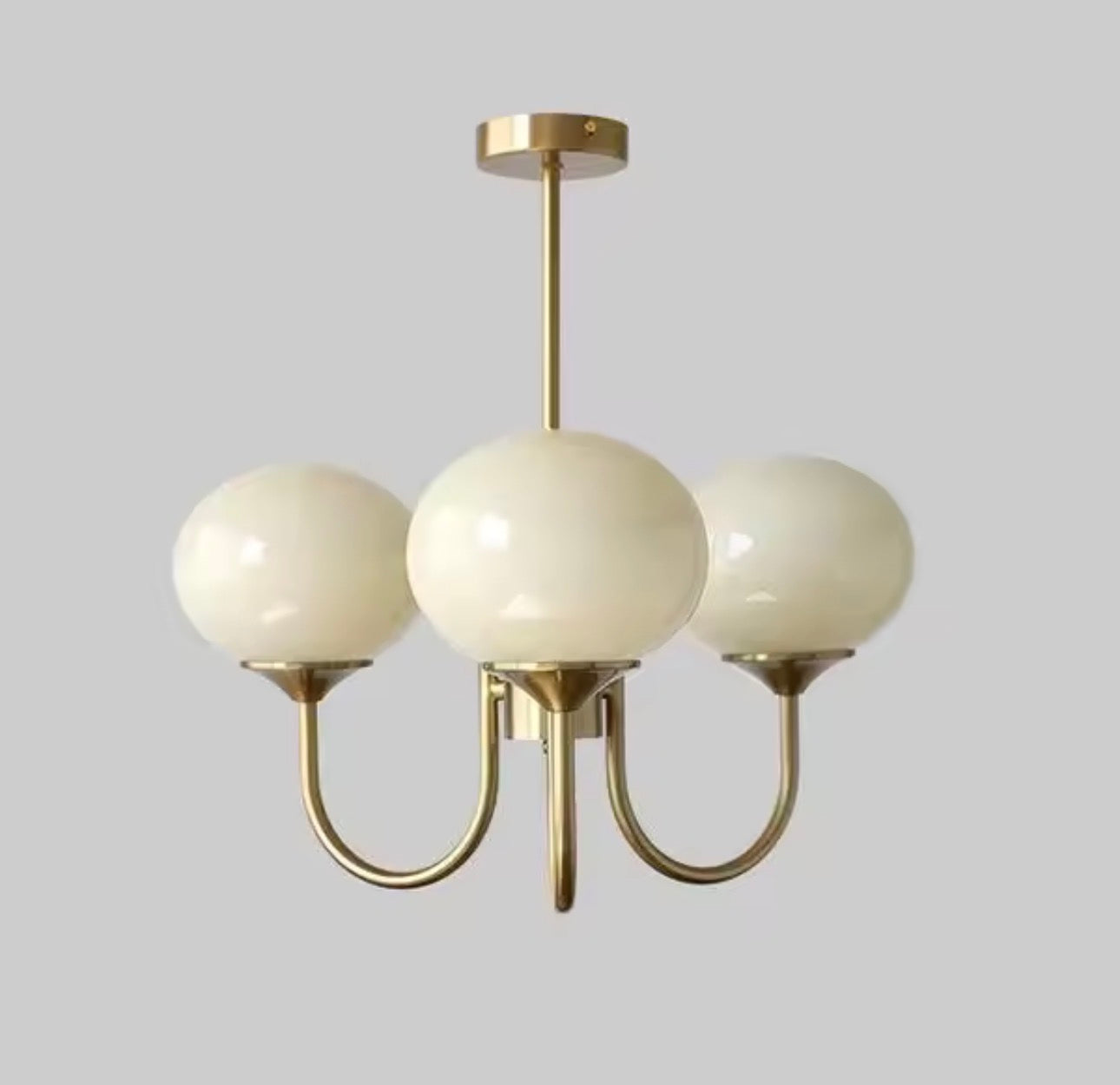 Lámpara Colgante de Cristal Esmerilado — Estilo Francés