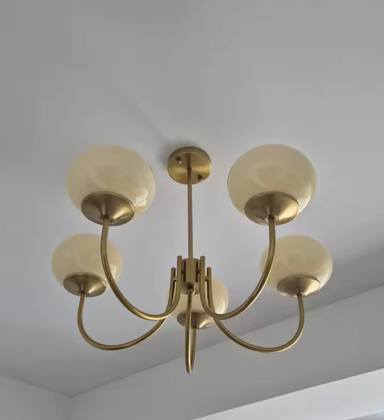 Lámpara Colgante de Cristal Esmerilado — Estilo Francés