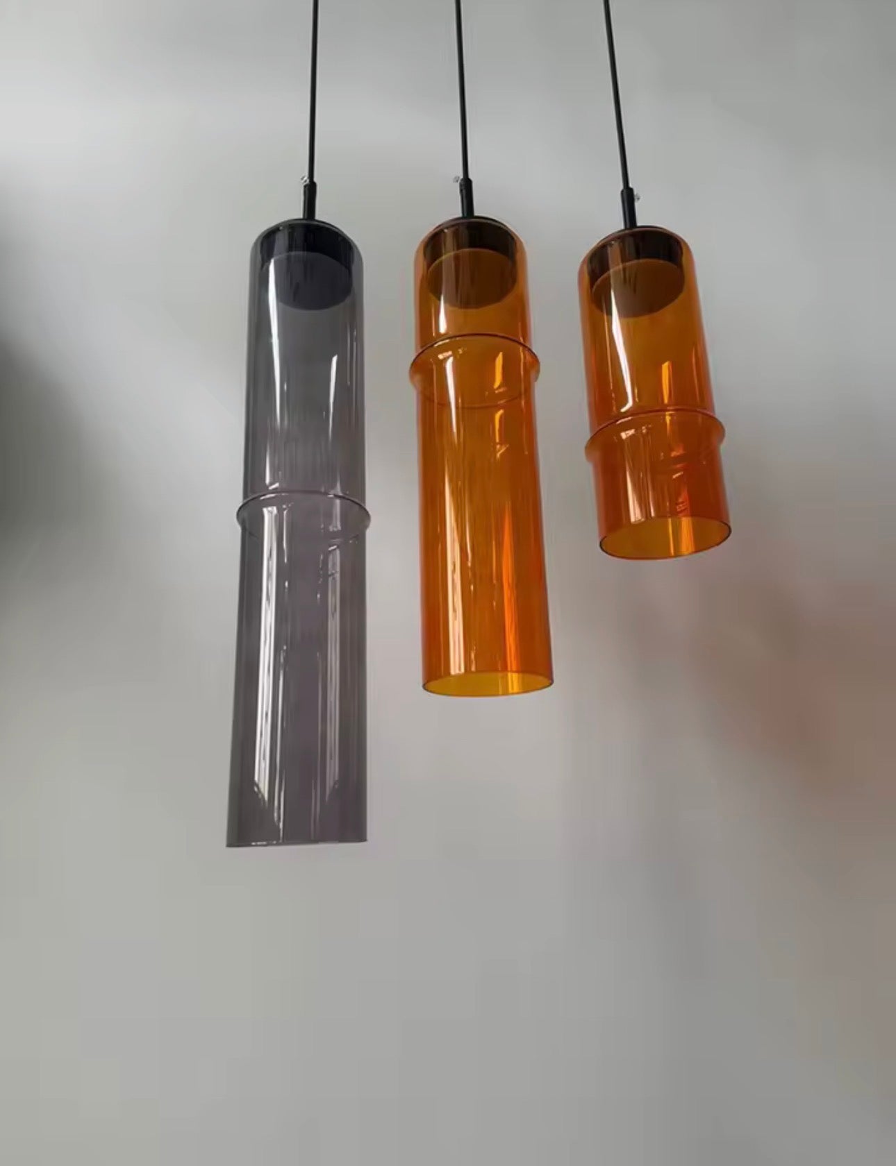 Lámpara Colgante de Vidrio Soplado — Estilo Bambú