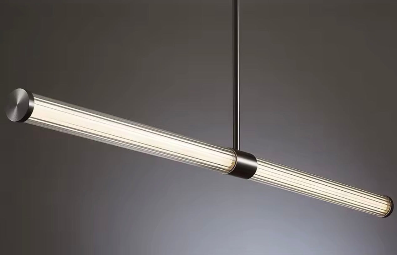 Lámpara Colgante Lineal LED — Tubo de Vidrio