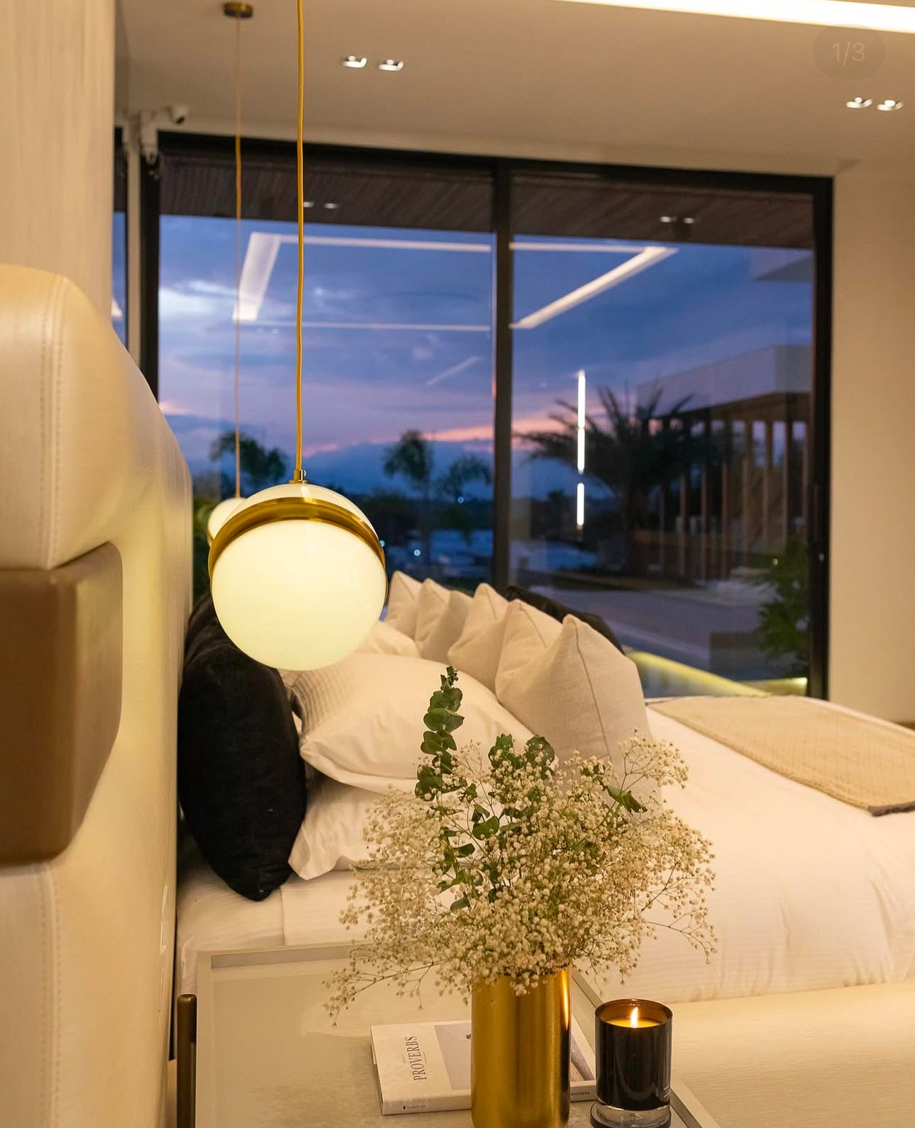 Lampara con bolas de acrilico