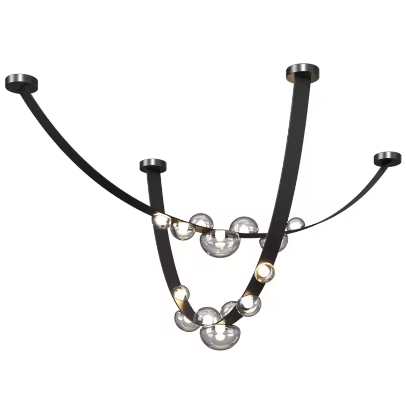 Lampara con correas de cuero