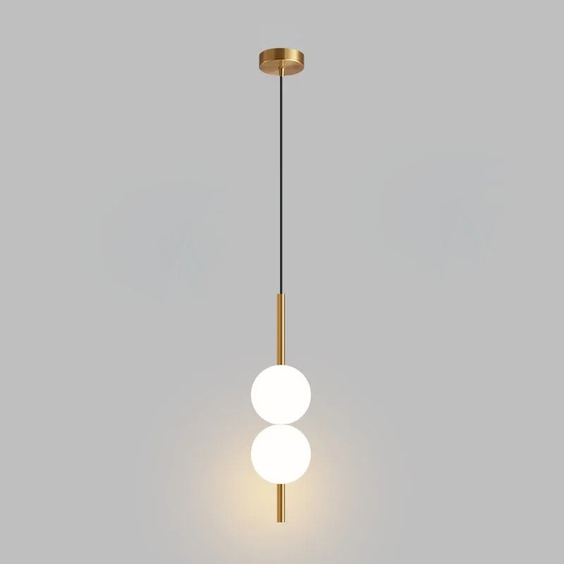 Lampara con bolas de cristal