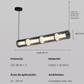 Lámpara Colgante Lineal LED — Tubo de Vidrio con Difusores Plisados