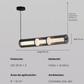 Lámpara Colgante Lineal LED — Tubo de Vidrio con Difusores Plisados