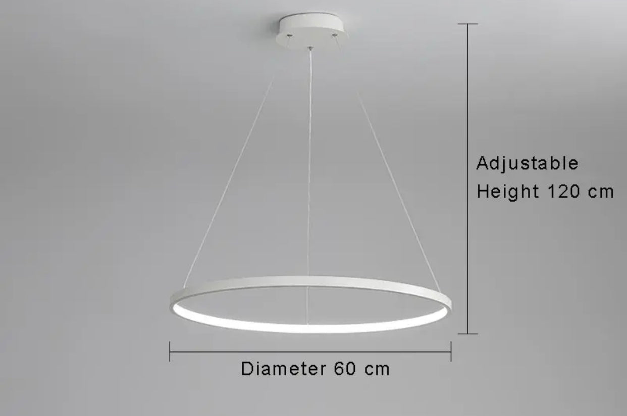 Lampara con aro led colgante