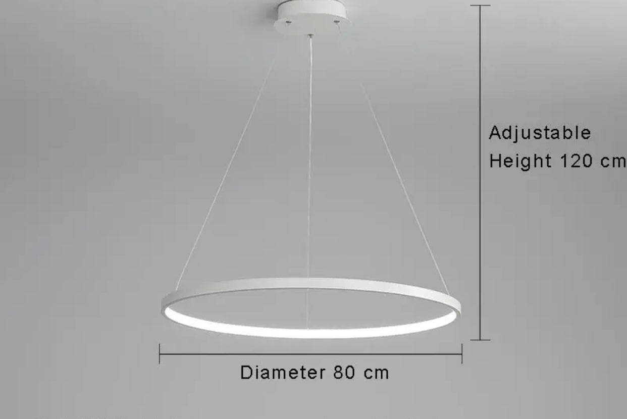 Lampara con aro led colgante