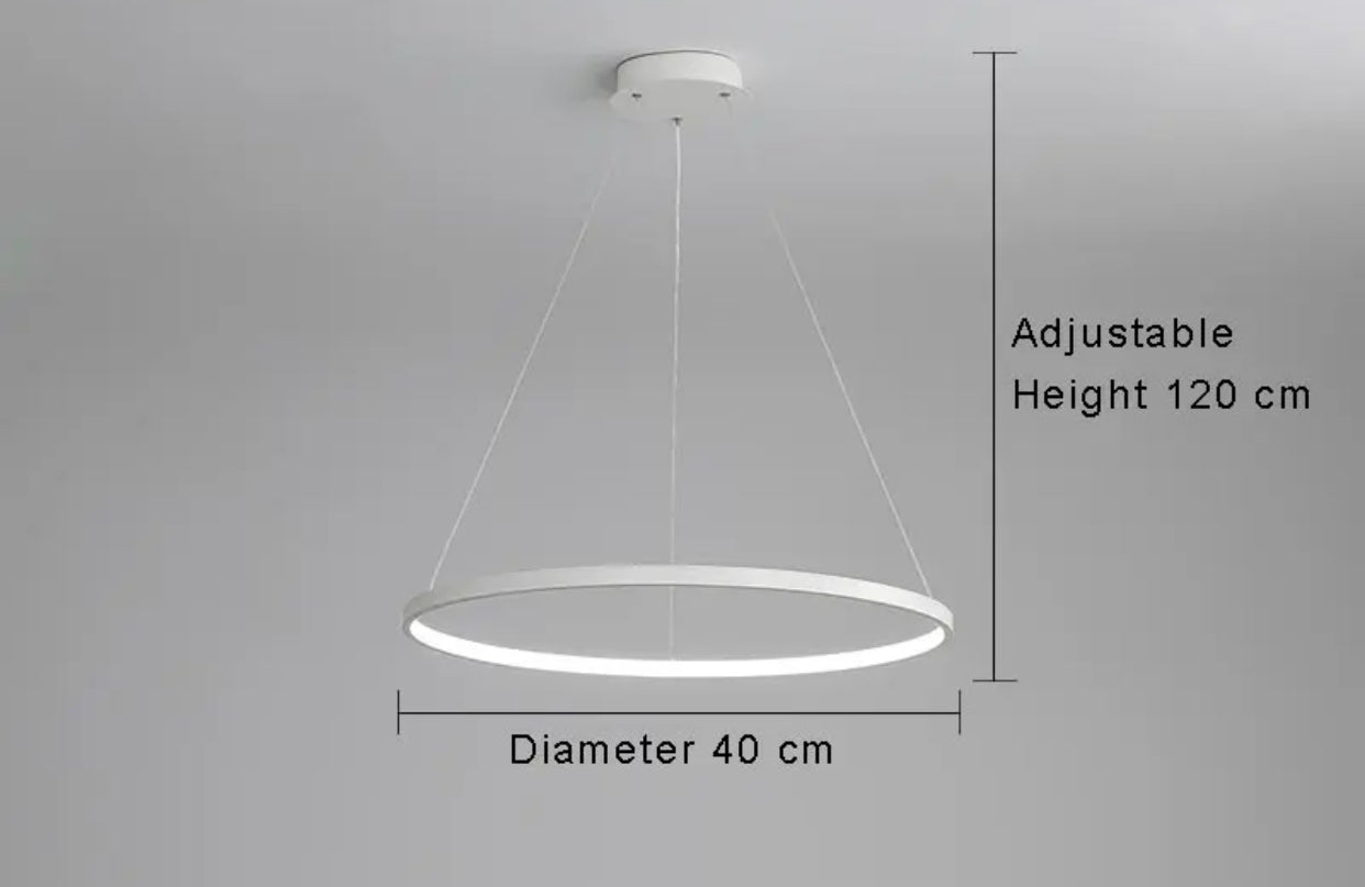 Lampara con aro led colgante