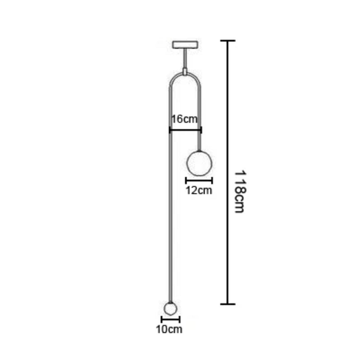 Lampara con bolas de cristal