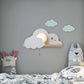 Lampara de pared con forma de nube y bola de cristal