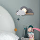 Lampara de pared con forma de nube y bola de cristal